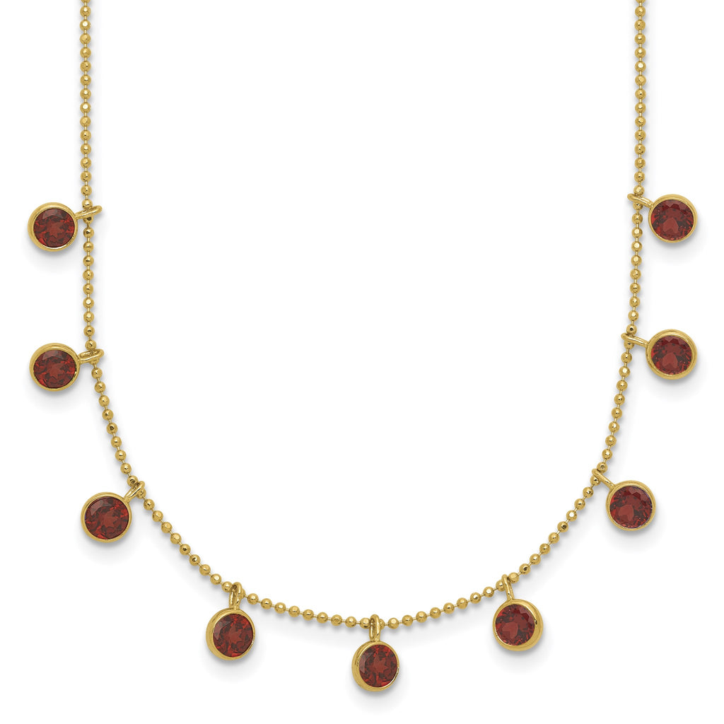 Garnet Gemstone Necklace in 14K Yellow Gold - Sophia Jewelers