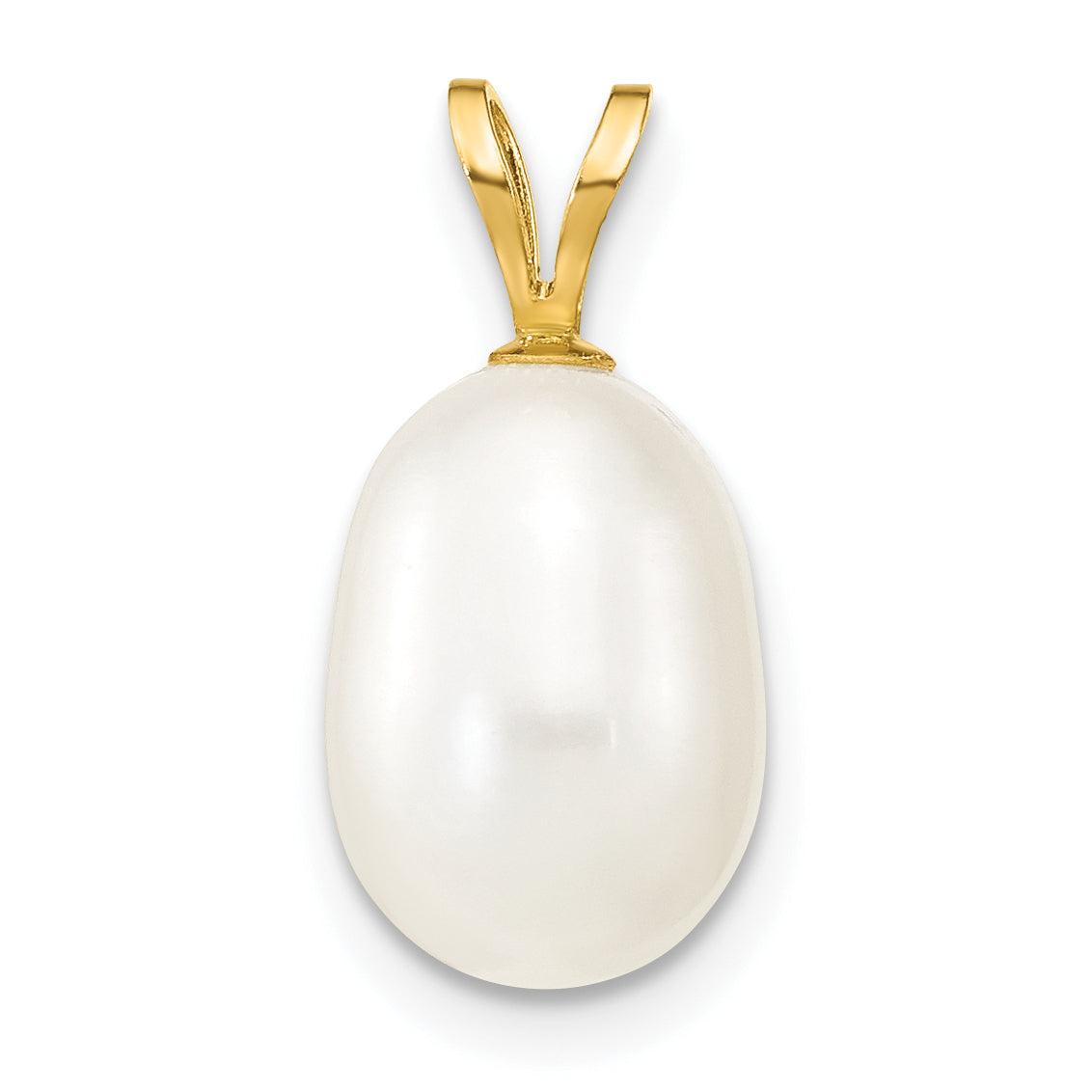 14K 8-9mm White Rice Freshwater Cultured Pearl Pendant Secondary image