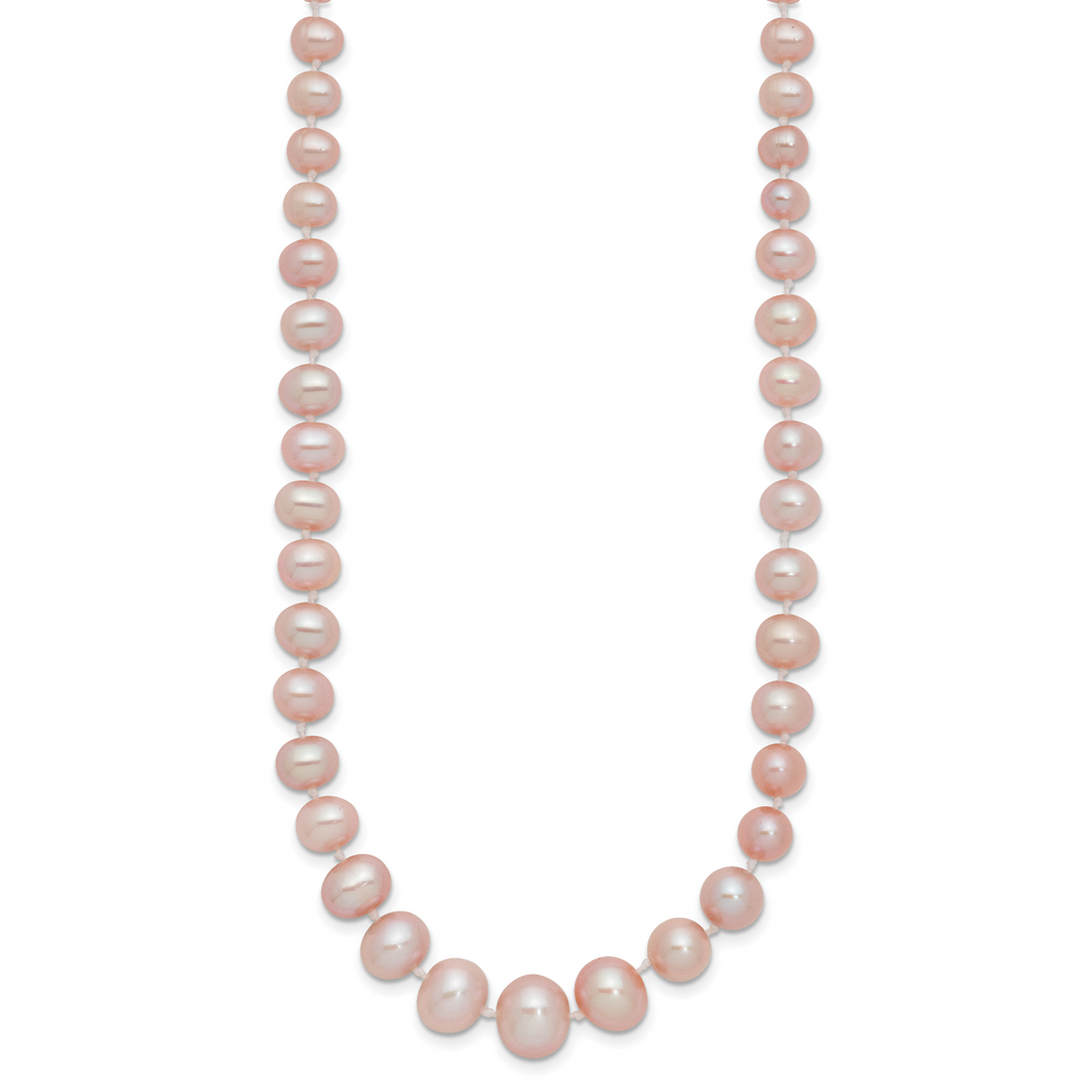 14k 4-8mm Purple Freshwater Cultured Pearl Graduated 18 inch Necklace