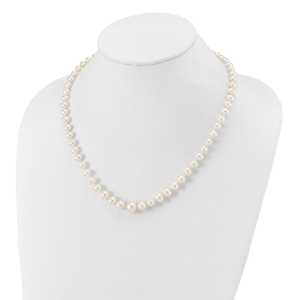 14k 4-9mm White Freshwater Cultured Pearl Graduated 18 inch Necklace