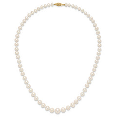 14k 4-9mm White Freshwater Cultured Pearl Graduated 18 inch Necklace