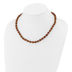 14k 7-8mm Brown Rice Freshwater Cultured Pearl 18 inch Necklace
