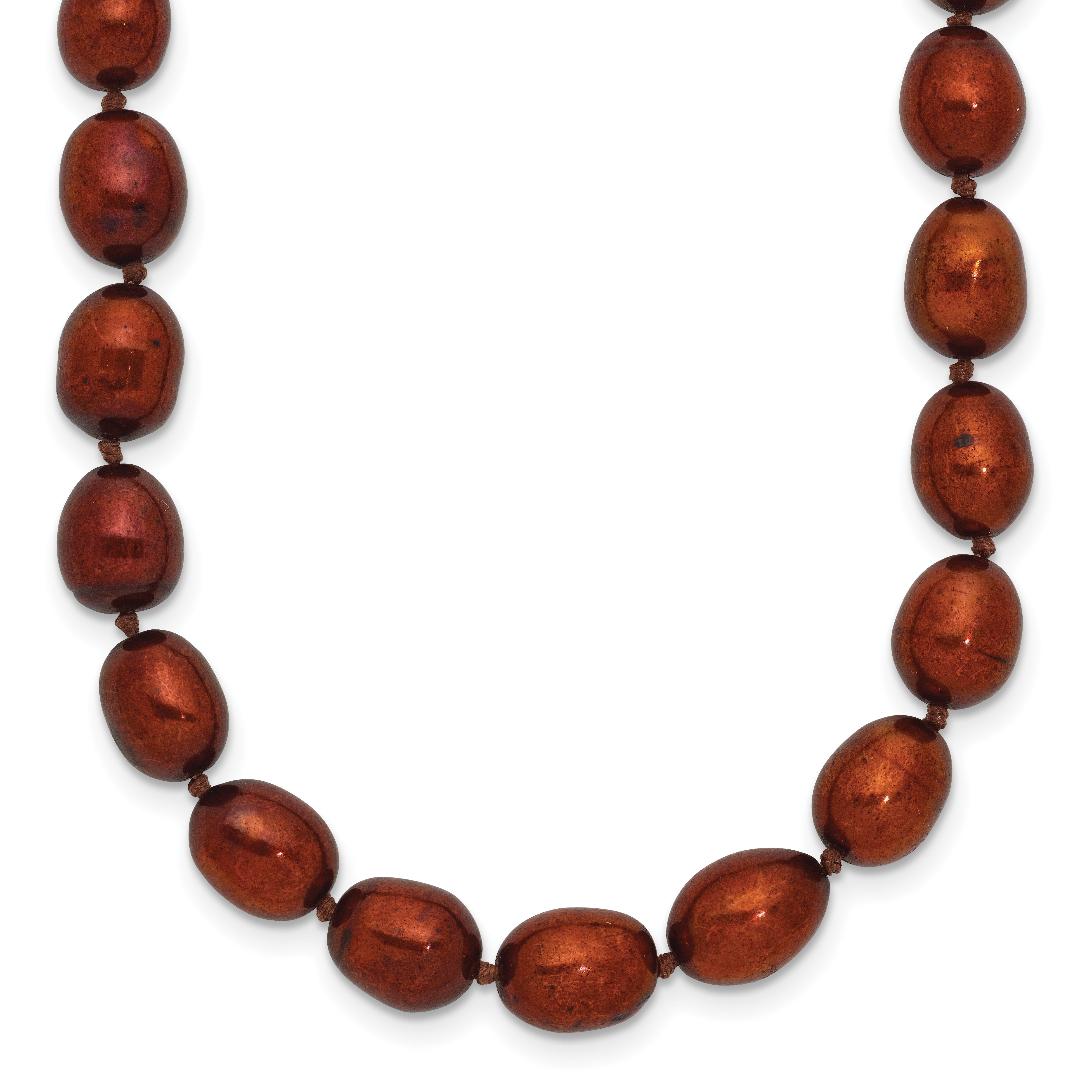 14k 7-8mm Brown Rice Freshwater Cultured Pearl 18 inch Necklace Main image