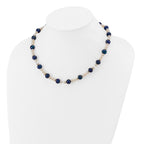 14k White Gold Black and White Semi-Round Freshwater Cultured and Mirror Bead 18 inch Necklace
