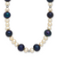 14k White Gold Black and White Semi-Round Freshwater Cultured and Mirror Bead 18 inch Necklace