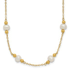 14k 5-6mm White Near-Round Freshwater Cultured Pearl Beaded 12-Station 18 inch Necklace