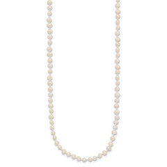14k 3-4mm White Semi-Round Freshwater Cultured Pearl 16 inch Necklace