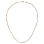 14k 3-4mm White Semi-Round Freshwater Cultured Pearl 16 inch Necklace