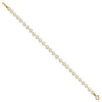 14k 3-4mm White Semi-Round Freshwater Cultured Pearl 4 inch Bracelet