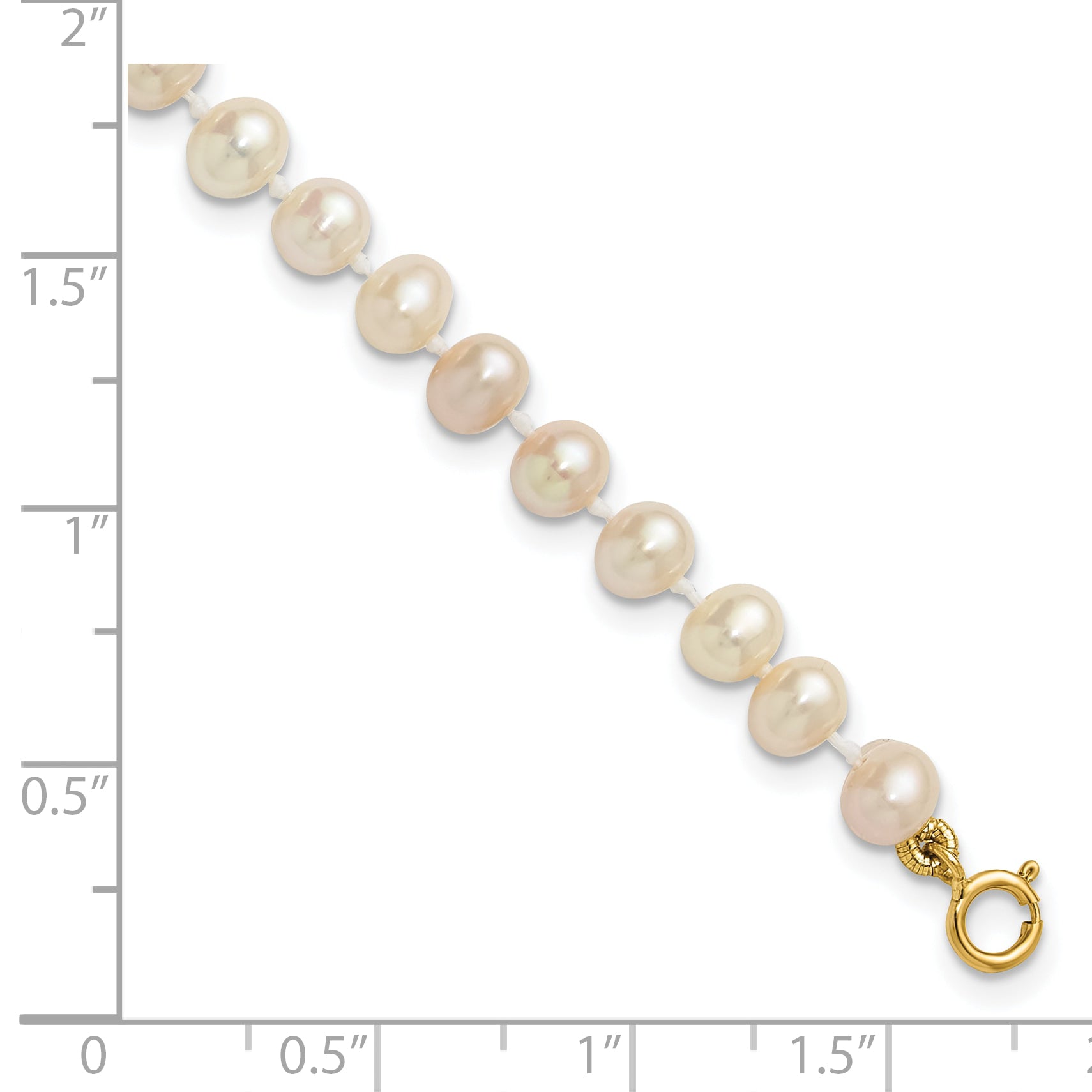 14k 4-5mm White Semi-Round Freshwater Cultured Pearl 4 inch Bracelet
