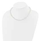 14K Yellow Gold White Freshwater Cultured Pearl Necklace 5-6mm
