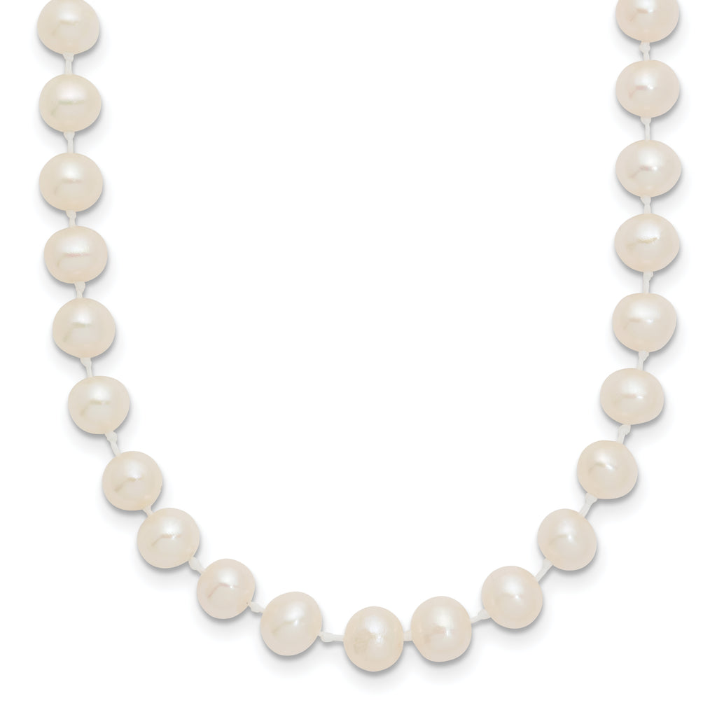 14k 5-6mm White Semi-Round Freshwater Cultured Pearl 5 inch Bracelet