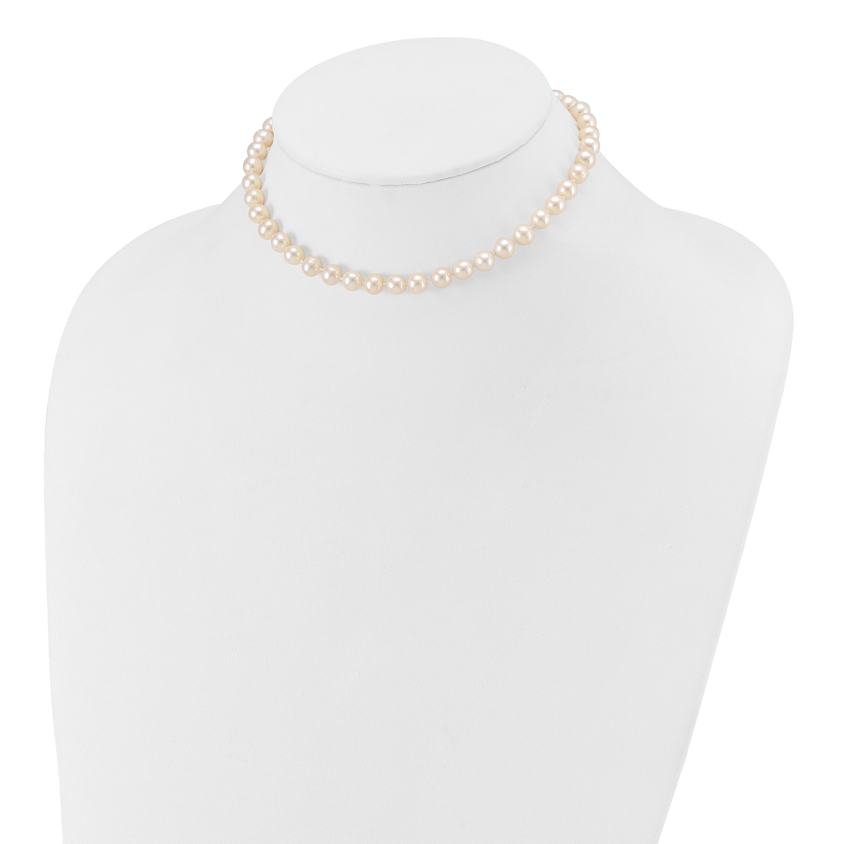 14k 6-7mm White Semi-Round Freshwater Cultured Pearl 12 inch Necklace
