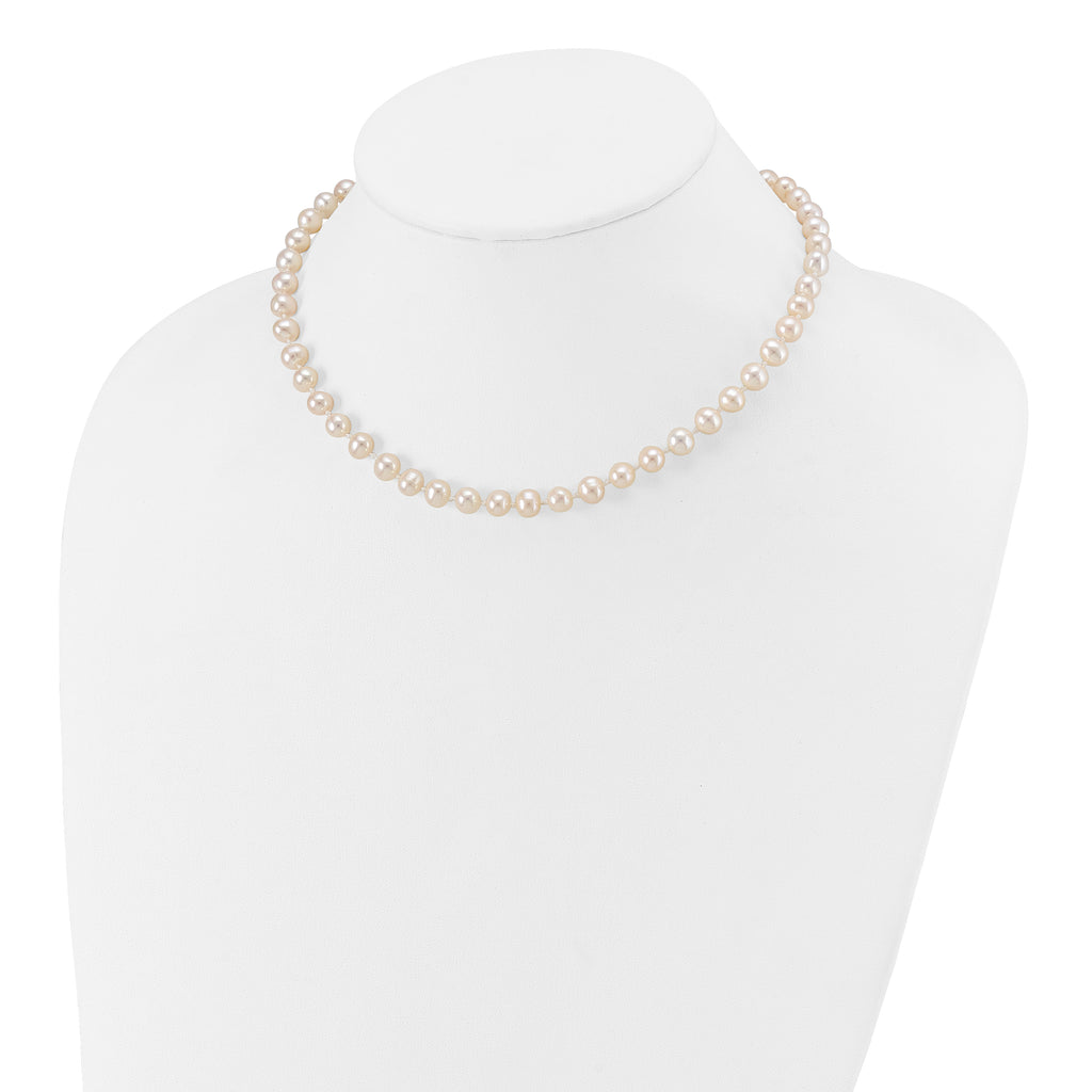 14k 6-7mm White Semi-Round Freshwater Cultured Pearl 14 inch Necklace