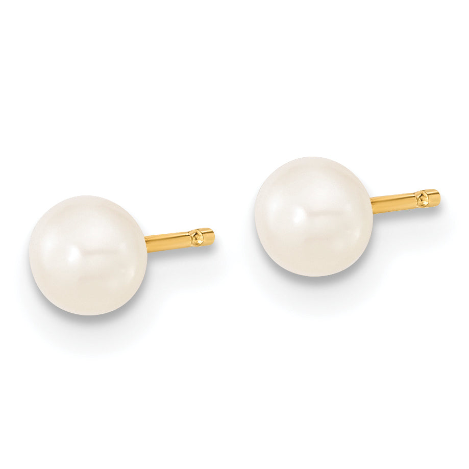 14k 4-5mm White Freshwater Cultured Pearl Pendant, 5 inch Bracelet and Post Earrings Set