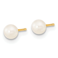 14k 4-5mm White Freshwater Cultured Pearl Pendant, 5 inch Bracelet and Post Earrings Set