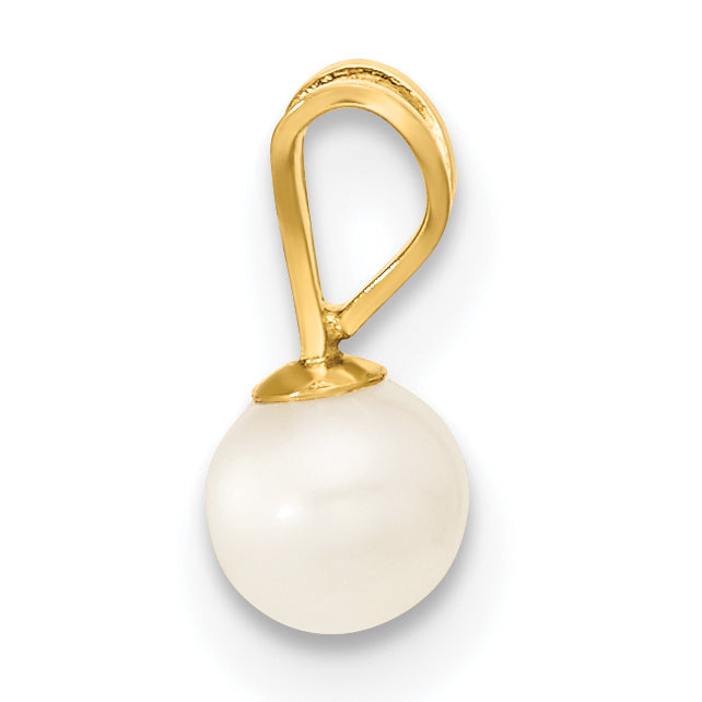 14k 4-5mm White Freshwater Cultured Pearl Pendant, 5 inch Bracelet and Post Earrings Set