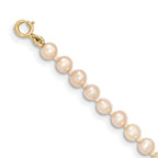 14k 3-4mm Pink Near Round Freshwater Cultured Pearl Necklace