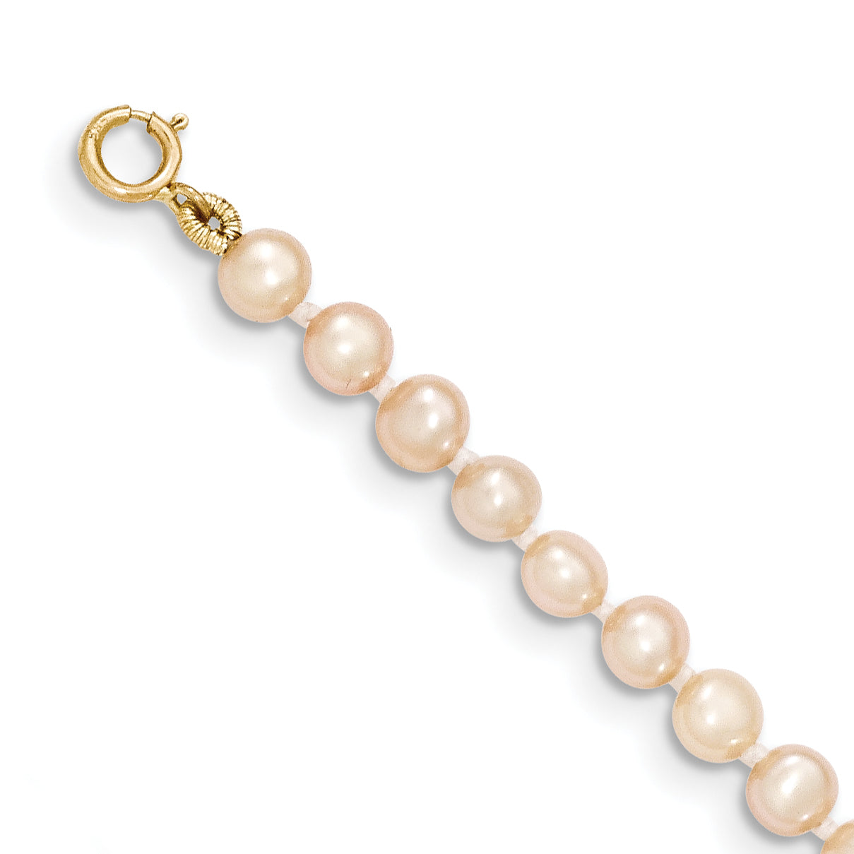 14k 3-4mm Pink Near Round Freshwater Cultured Pearl Bracelet Secondary image