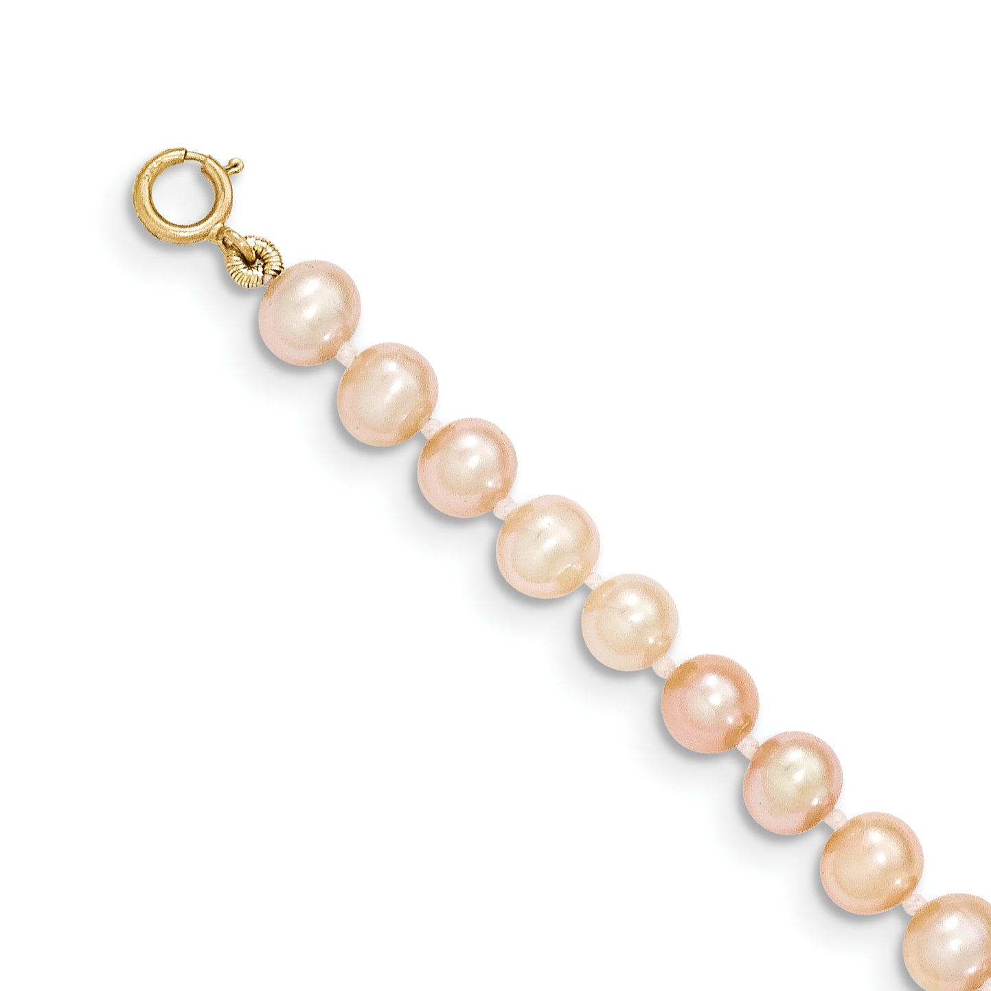 14k 4-5mm Pink Near Round Freshwater Cultured Pearl Bracelet Secondary image