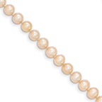 14k 5-6mm Pink Near Round Freshwater Cultured Pearl Bracelet