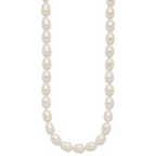 14k 7-8mm White Rice Freshwater Cultured Pearl 16 inch Necklace