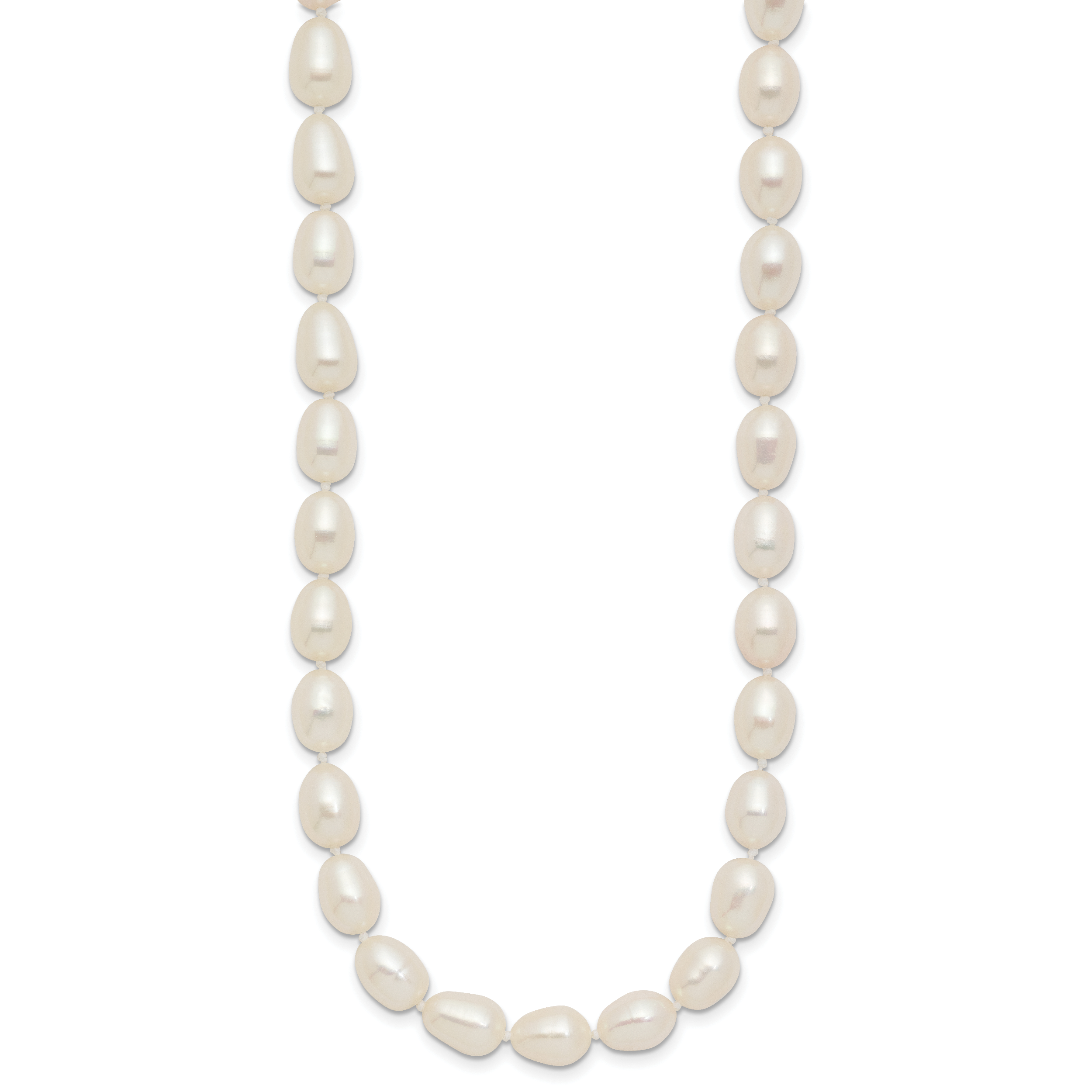 14k 7-8mm White Rice Freshwater Cultured Pearl 16 inch Necklace