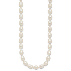14k 7-8mm White Rice Freshwater Cultured Pearl 20 inch Necklace