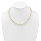 14k 7-8mm White Rice Freshwater Cultured Pearl 16 inch Necklace
