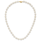 14k 7-8mm White Rice Freshwater Cultured Pearl 16 inch Necklace