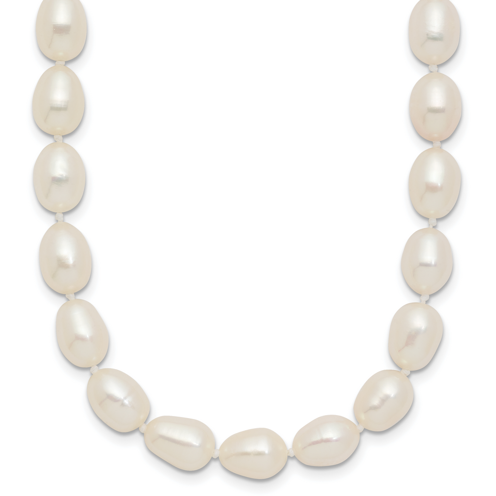 14k 7-8mm White Rice Freshwater Cultured Pearl 16 inch Necklace