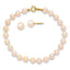 14k Madi K 4-5mm Pink Freshwater Cultured Pearl 5.5 inch Bracelet and Post Earrings Set