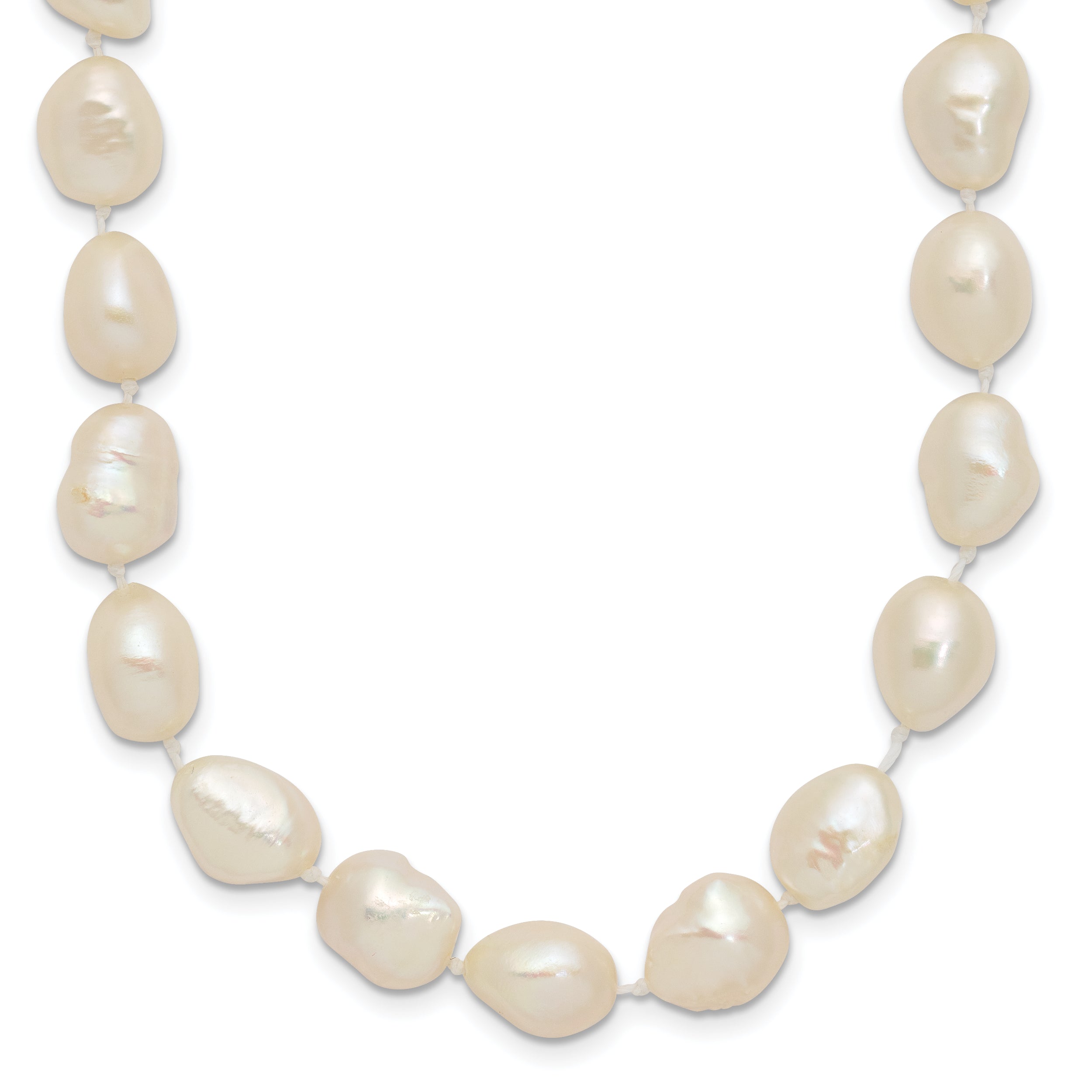 14k 7x11mm Baroque White Freshwater Cultured Pearl 20 inch Necklace