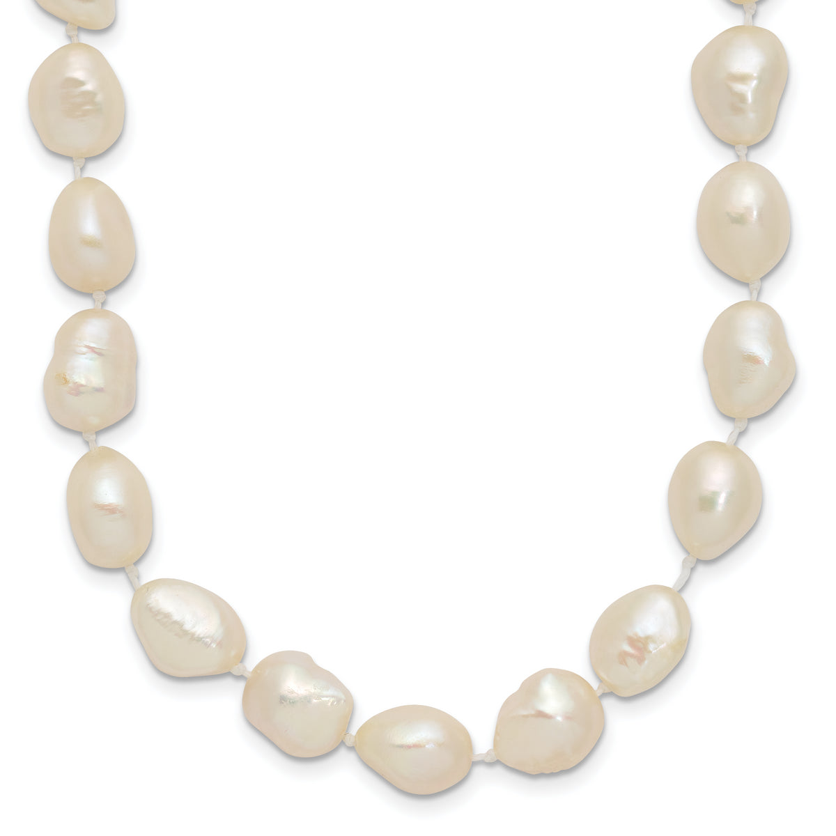 14k 7x11mm Baroque White Freshwater Cultured Pearl 20 inch Necklace