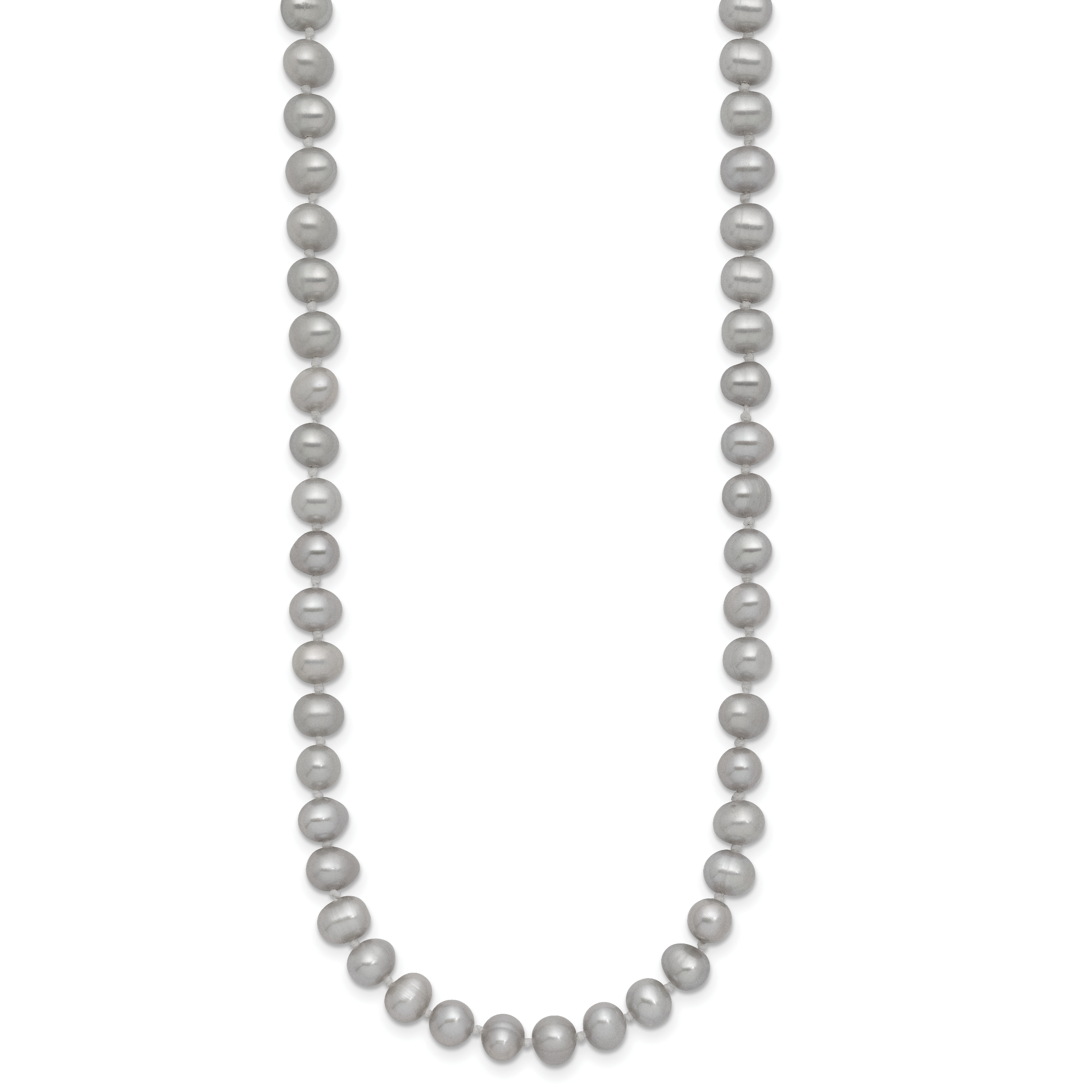 14K 5-6mm Grey Near Round Freshwater Cultured Pearl 16 inch Necklace Secondary image