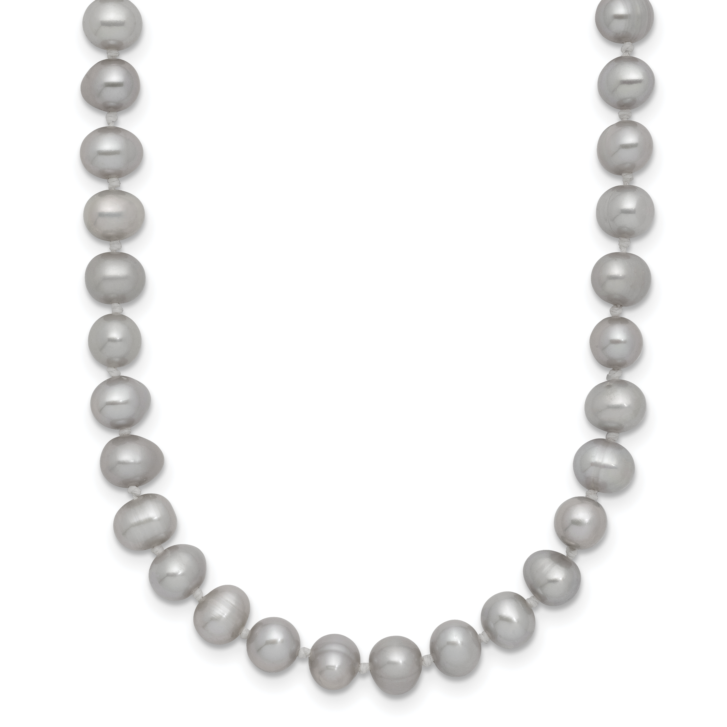 14K 5-6mm Grey Near Round Freshwater Cultured Pearl 20 inch Necklace Main image