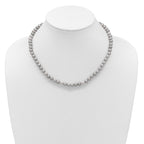 14K 6-7mm Grey Near Round Freshwater Cultured Pearl 20 inch Necklace