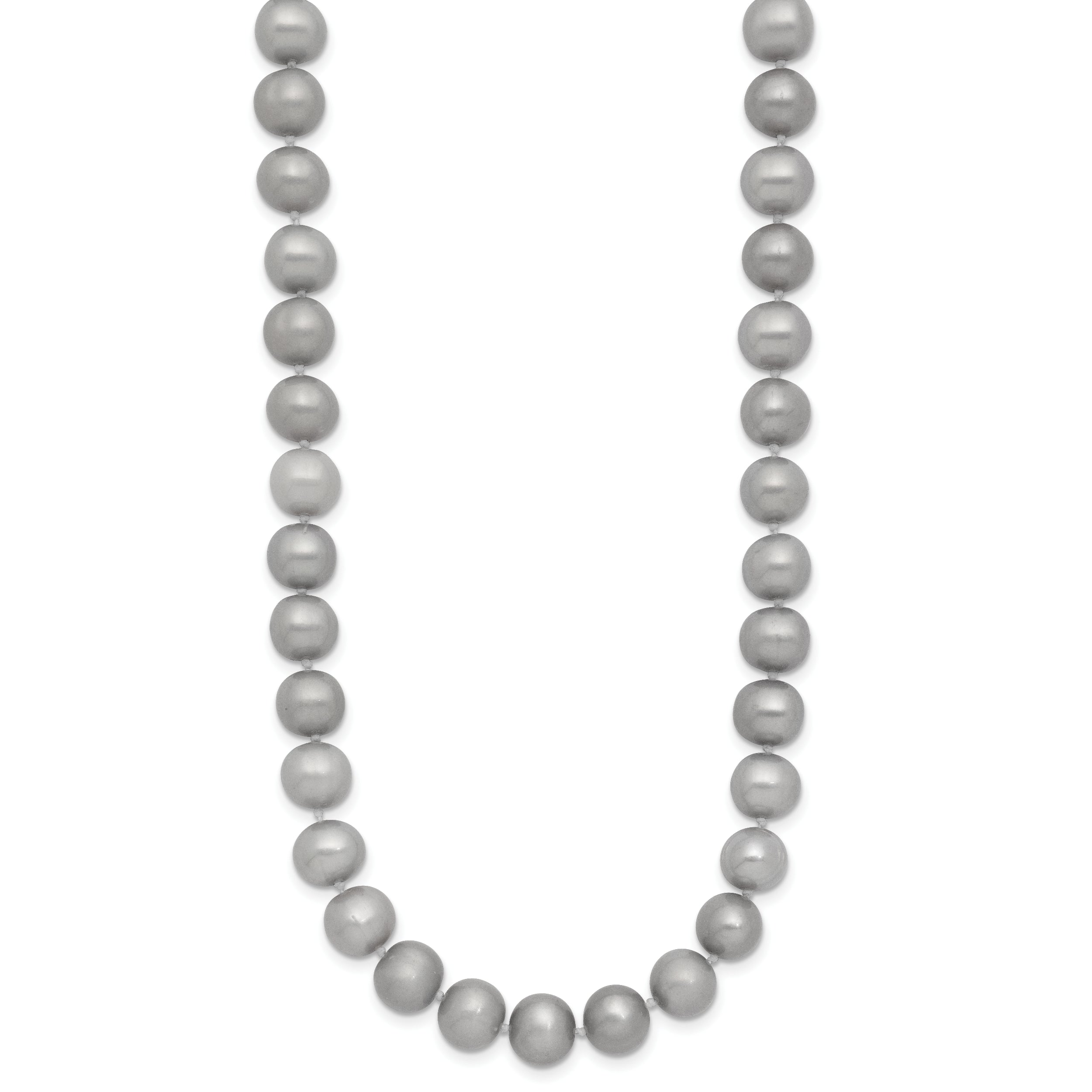 14K 7-8mm Grey Near Round Freshwater Cultured Pearl 20 inch Necklace