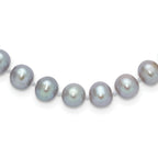 14K 7-8mm Grey Near Round Freshwater Cultured Pearl 16 inch Necklace