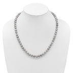 14K 7-8mm Grey Near Round Freshwater Cultured Pearl 20 inch Necklace