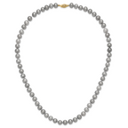 14K 7-8mm Grey Near Round Freshwater Cultured Pearl 20 inch Necklace