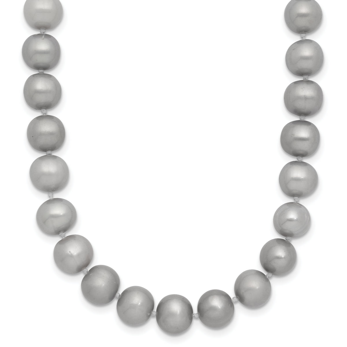 14K 7-8mm Grey Near Round Freshwater Cultured Pearl 20 inch Necklace