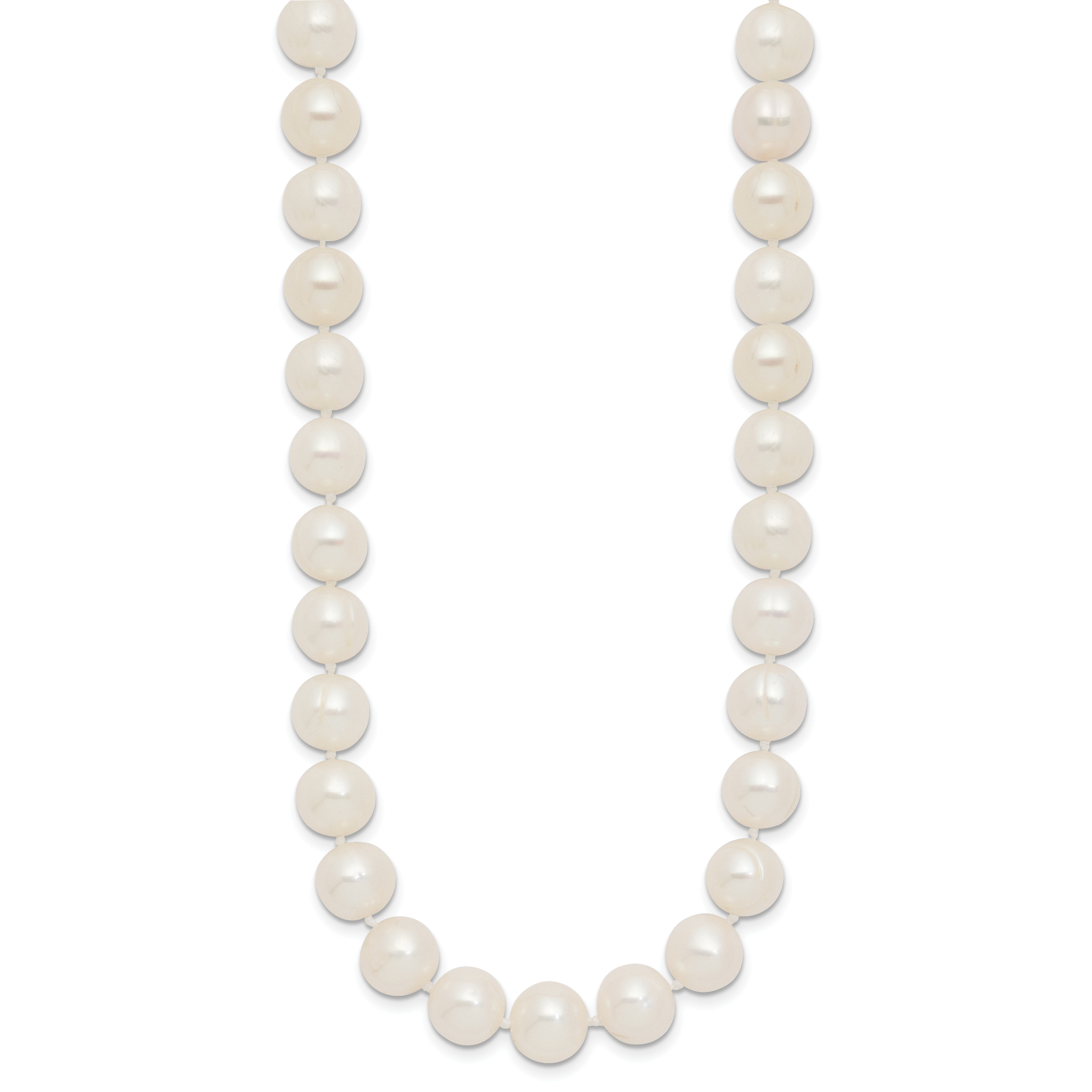 14k Polished 9-10mm Near-Round White Freshwater Cultured Pearl 18 inch Necklace
