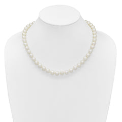 14k Polished 9-10mm Near-Round White Freshwater Cultured Pearl 18 inch Necklace