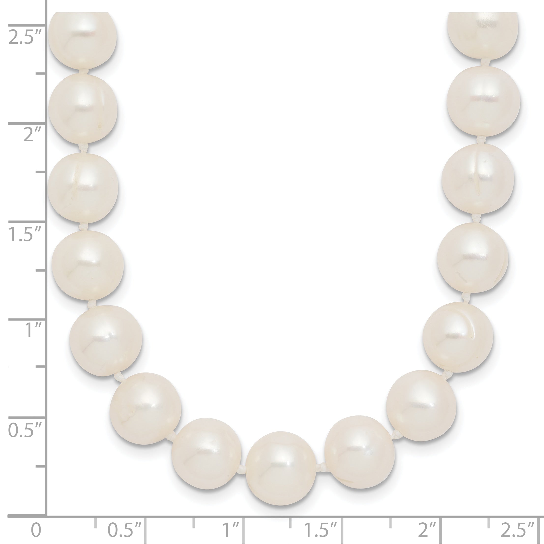 14k Polished 9-10mm Near-Round White Freshwater Cultured Pearl 18 inch Necklace