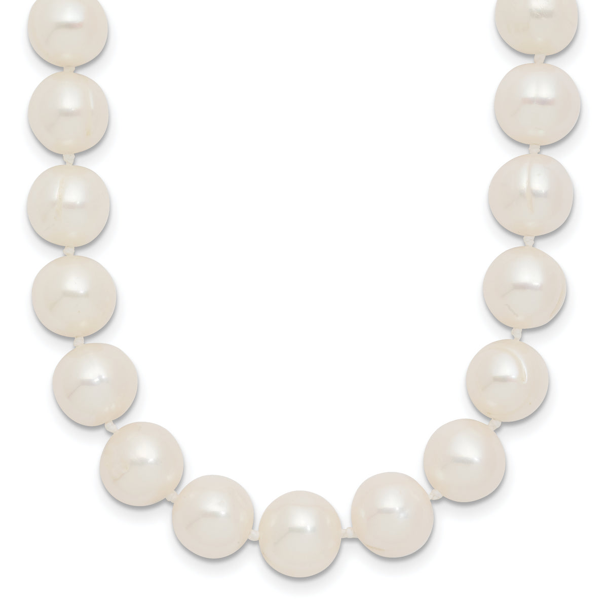 14k Polished 9-10mm Near-Round White Freshwater Cultured Pearl 18 inch Necklace