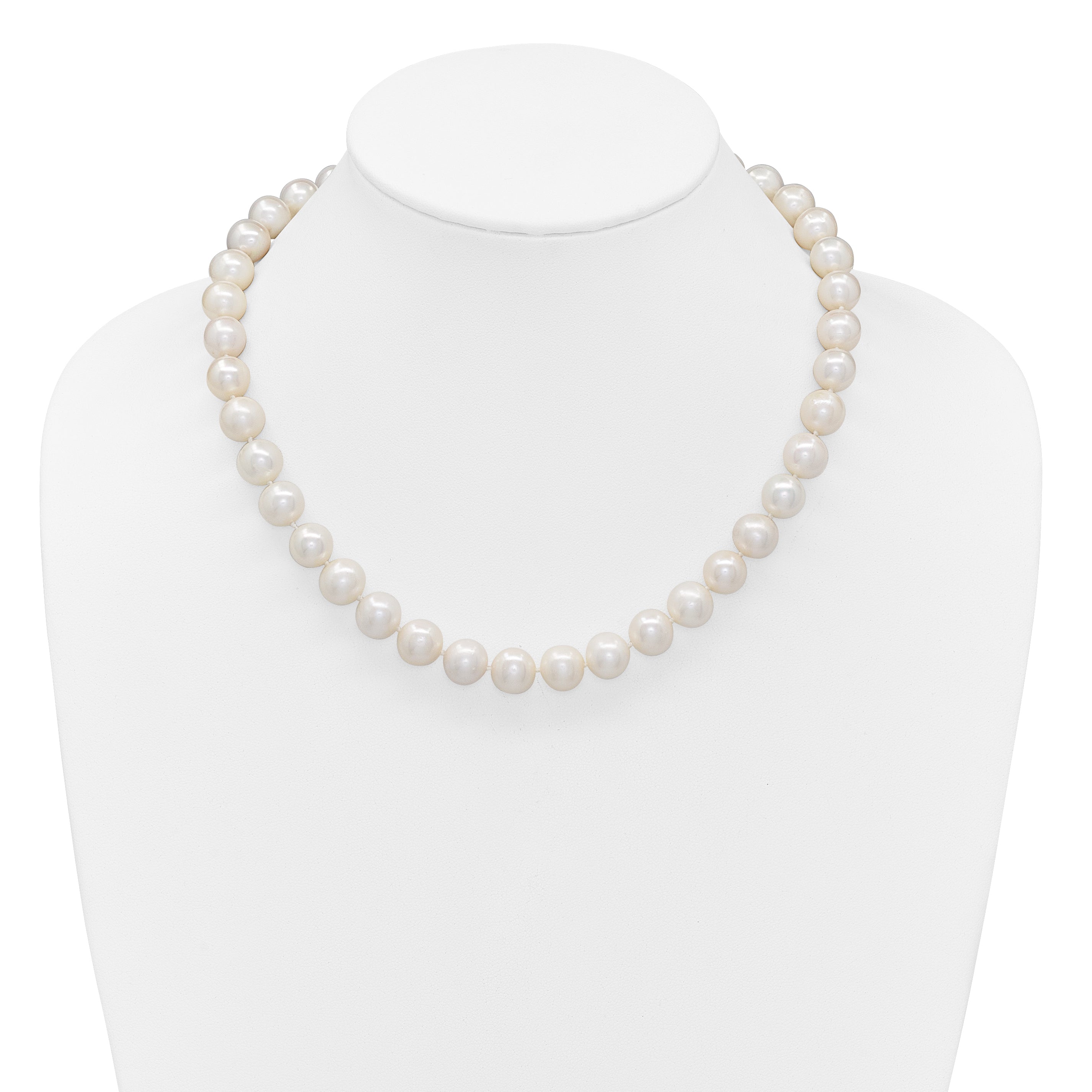 14k Polished 10-11mm Near-Round White Freshwater Cultured Pearl 18 inch Necklace