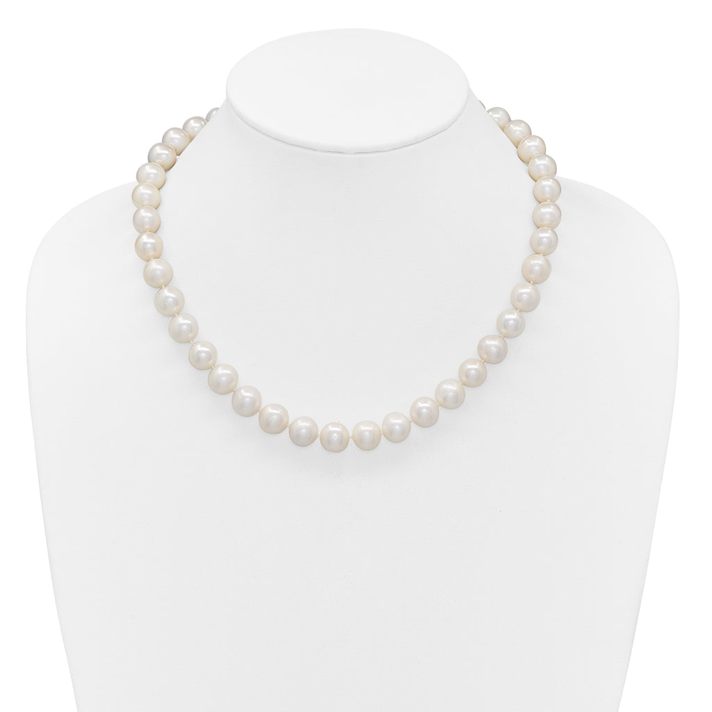 14k Polished 10-11mm Near-Round White Freshwater Cultured Pearl 18 inch Necklace