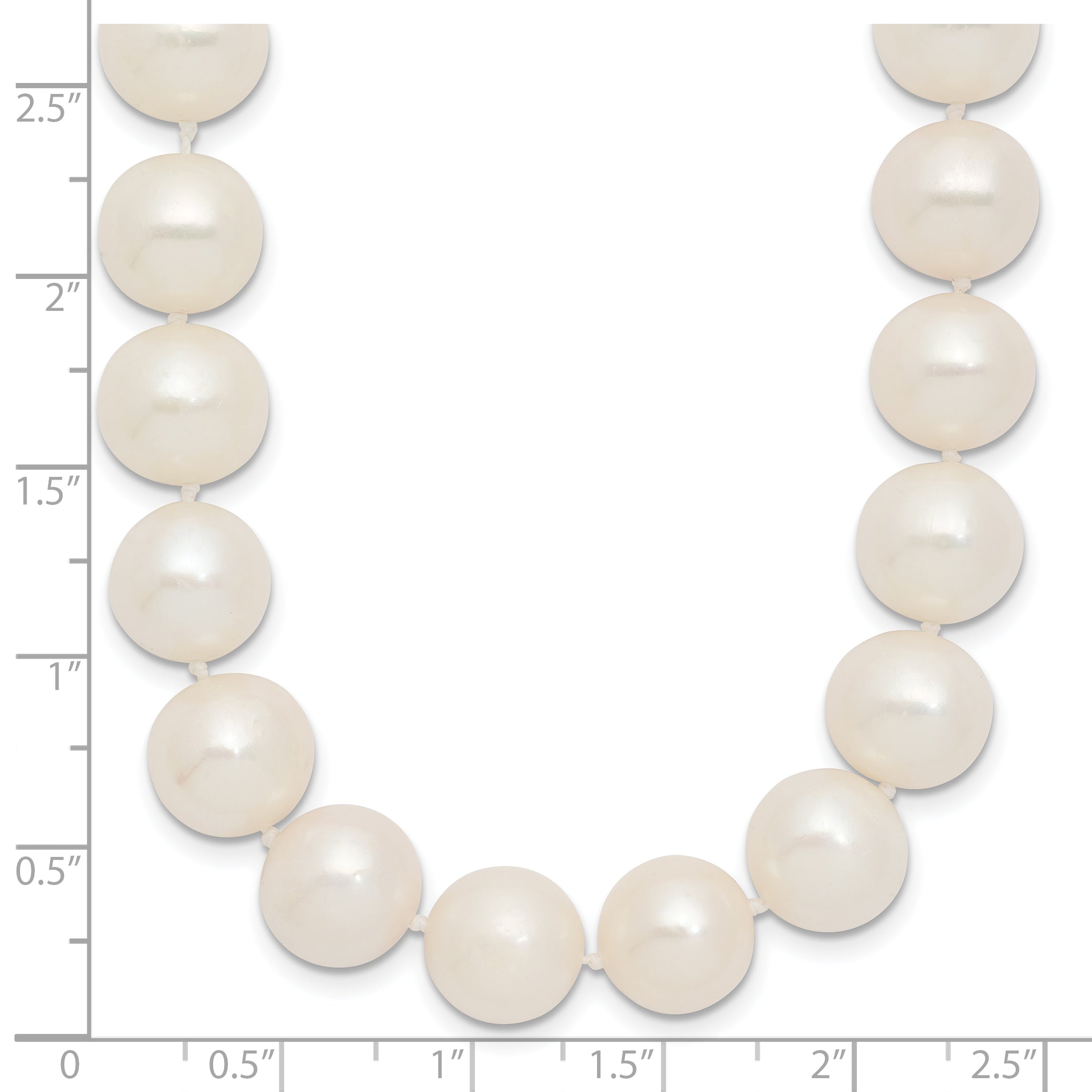 14k Polished 10-11mm Near-Round White Freshwater Cultured Pearl 18 inch Necklace