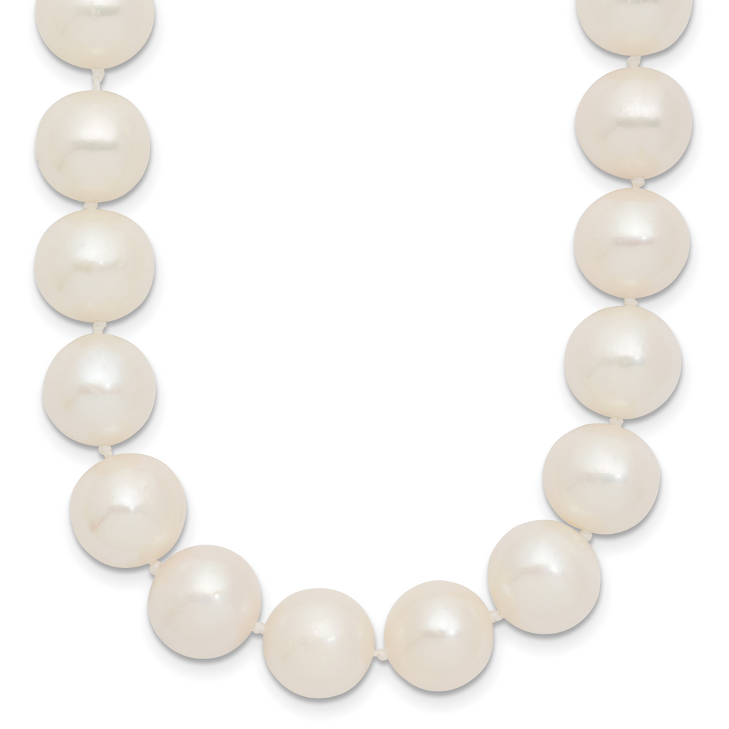 14k Polished 10-11mm Near-Round White Freshwater Cultured Pearl 18 inch Necklace